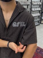 پیراهن راه راه پارچه مورگان - Image 4